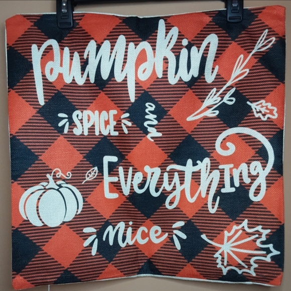 NEW Set of 4 Fall/Autumn Pillowcovers - gnomes/orange buffalo plaid **SO CUTE** - Picture 2 of 10